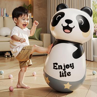 Giocattoli gonfiabili Wobbler per allenamento di boxe per bambini, Sacca da boxe gonfiabile Panda, Dondolo, Giocattoli sportivi Bop Bag per interni ed esterni, Giochi per feste, Regalo per bambini