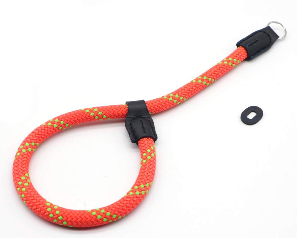 INPON Hand Strap with Metal Ring and Ring Orange and Wire Diameter Cover, Green, 9.5mm