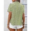 2026 Spring/Summer New Women's Loose Short-Sleeve Pocket Casual Plaid Shirt