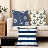 Navy Patterns Luxury Cushion Cover Plush Fabric Soft DoubleSided Printed Sofa Warm Winter Home Child Gift Pillow Case