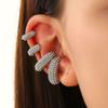 Retro Fashion C-Shaped Bling Ear Clips with Colored Diamonds - Trendy No-Pierce Earrings