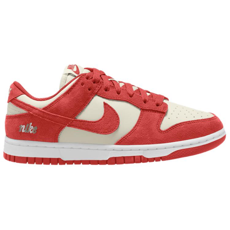 Nike Dunk Low Sail Bianco Argento Metallico Rosso Chiaro Sneakers Uomo Rosso Bianco-Metallico-Argento-Rosso Chiaro IO4244103