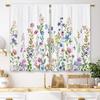 Wildflower Window Curta Colorful Floral Meadow Print Watercolor Plant Decor For Living Room Kitchen