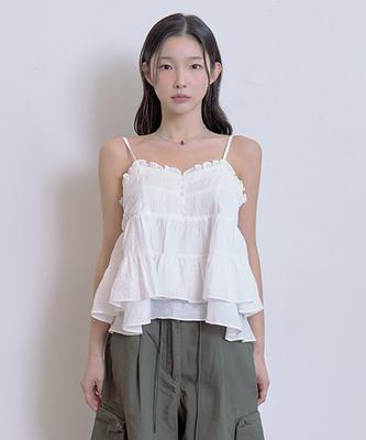 Tetemochi Lace Frill Bustier Blouse (Ivory)