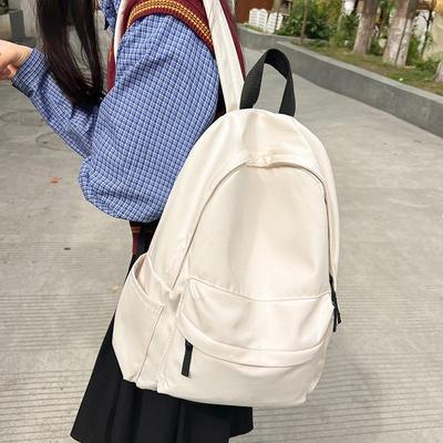 Sac à dos grande capacité, léger et de couleur unie pour les étudiants universitaires et lycéens