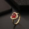 Exquisite Light Luxury Heart Ring Inlaid Color Zircon Popular Ins Style Fashion Finger Ring Jewelry Gift For Girls