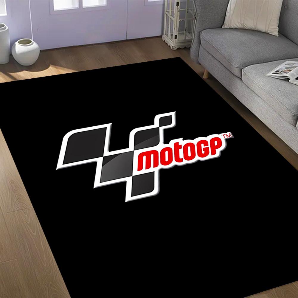 Tappeti Antiscivolo a Tema Logo Fiamme MotoGP - Arredamento per la Casa in Poliestere, Adatti per Camere da Letto, Soggiorni, Ingressi, Studi e Decorazioni