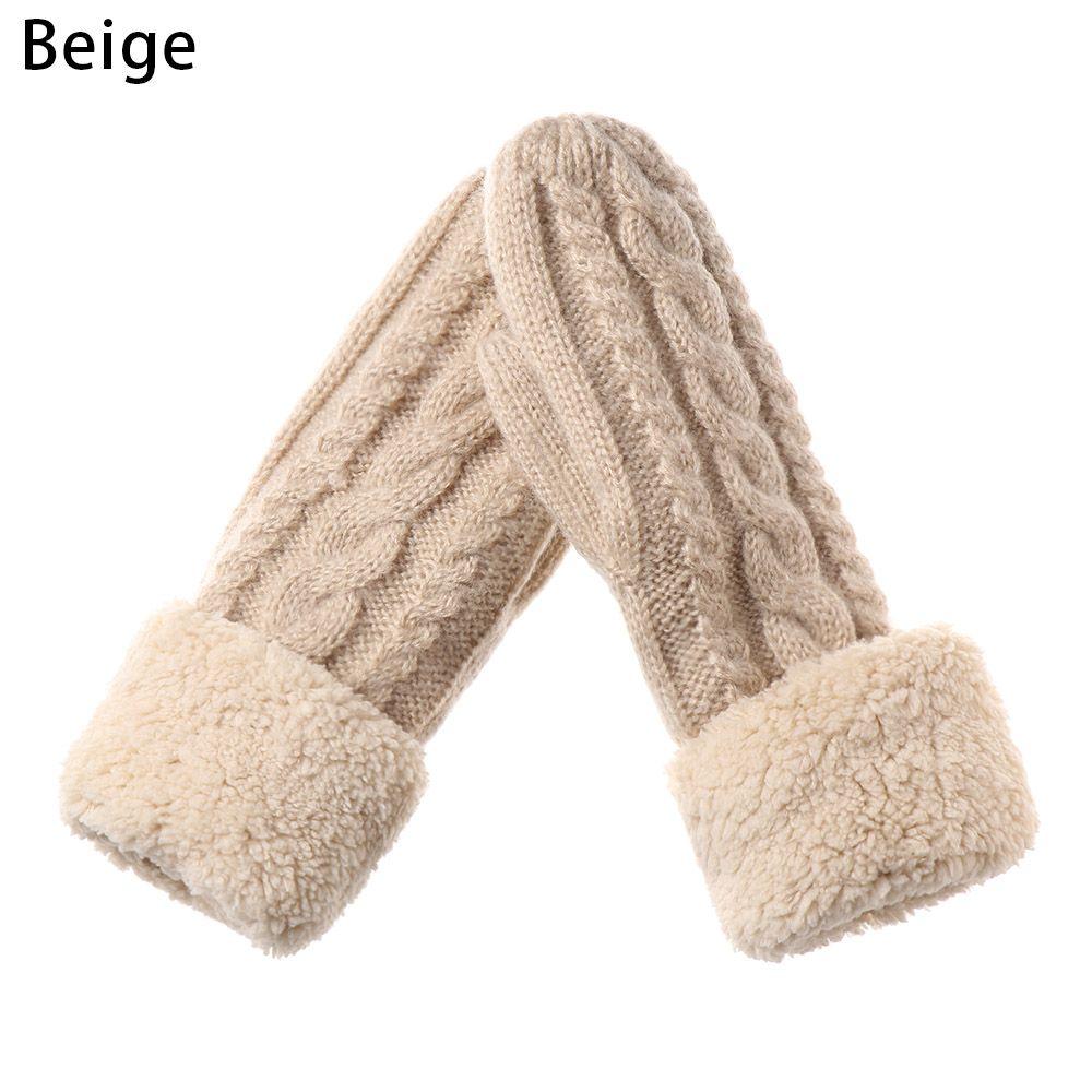 Modne Skręcane Kwiaty Zagęszczająca Wełna Dziewiarska Damskie Rękawiczki Pełnopalczaste Damskie Rękawice