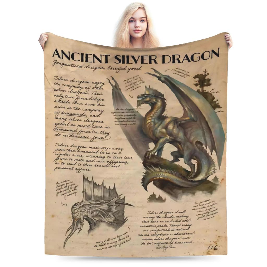 DND Flannel Throw Blanket Role-Playing Game Blankets for Bedding Outdoor Super Warm Bedroom Quilt