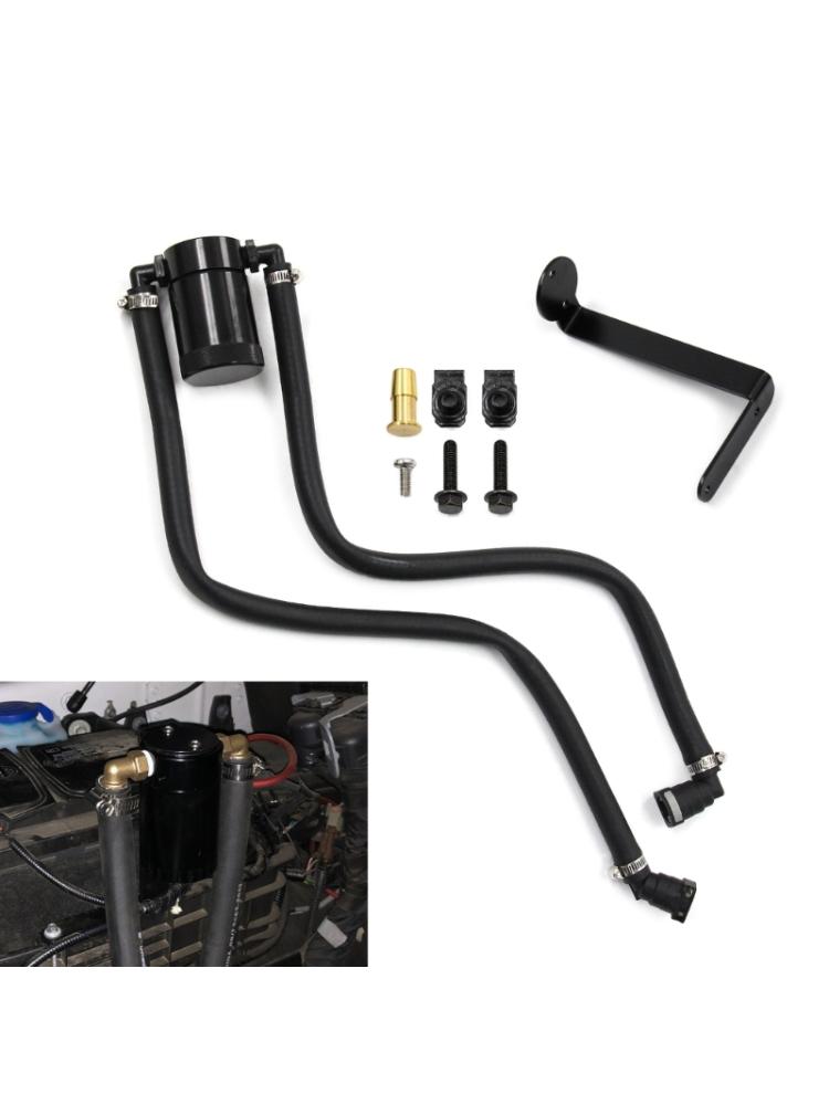Engine Air Oil Separator-Tank l Baffled Aluminum Oil Trap Reservoir Fuel  Oil Catch for F150 2.7EB 3.5EB 5.0