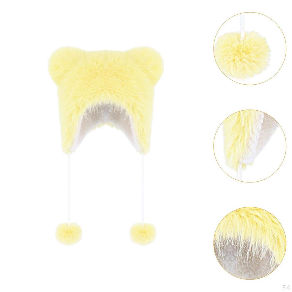 Bear Ears Trapper Hat Ear Protection for Camping Skiing Festivals Fishing