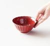 Pair of Red and White Rice Gift Fuga of Rice Bowls Moon K-ai Bowls, Boxed, (Pair (Red & White))