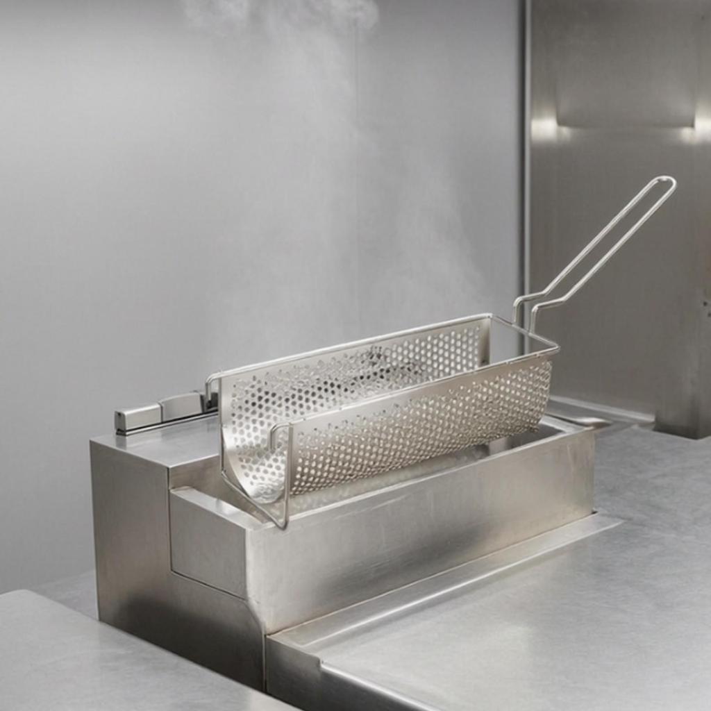 Stainless Steel Perforated Fry Basket Food-Grade Kitchen Gadget Heat-Resistant