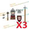 N511U-518U N335-337 Mittelalterliche Burg Ritter Bausteine Figuren Vierseitiger UV-Druck Waffen Zubehör Spielzeug Kindergeschenke F030