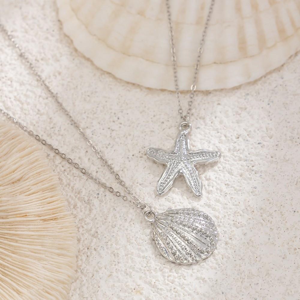 2 Pcs/ Set Pendant Bikini Belly Chain Metal Body Chain Jewelry Gift Starfish Waist Chain  Beach