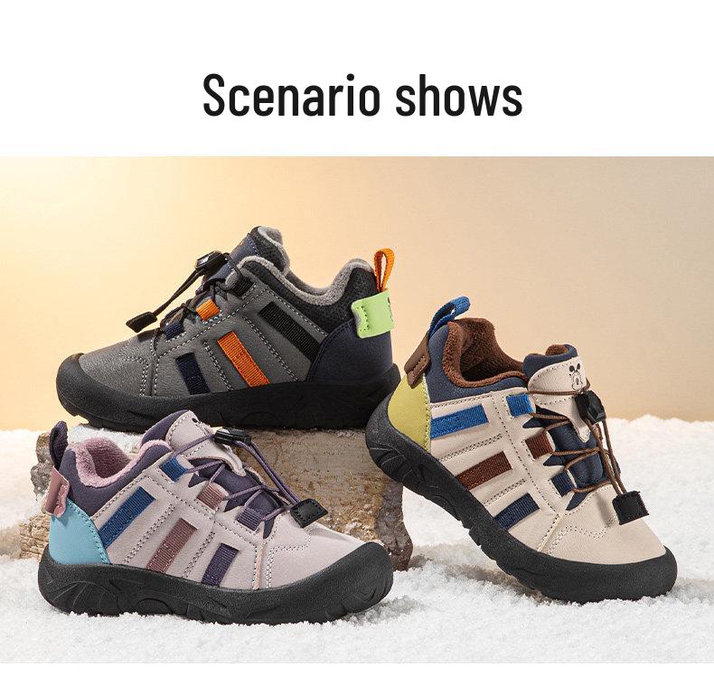 Bobodou Boys' Winter Non-Slip Thick Cotton Sports Shoes