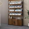 Magazine and Newspaper Rack with Cabinet Door - Floor-Standing Display and Storage for Books and Documents.