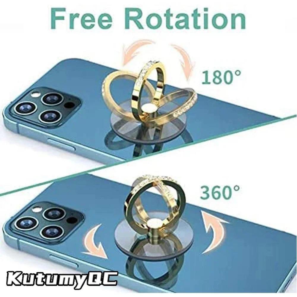 1PC Diamond Phone Ring Stand Transparent Finger Grip Transparent 360 ° Rotating Stand