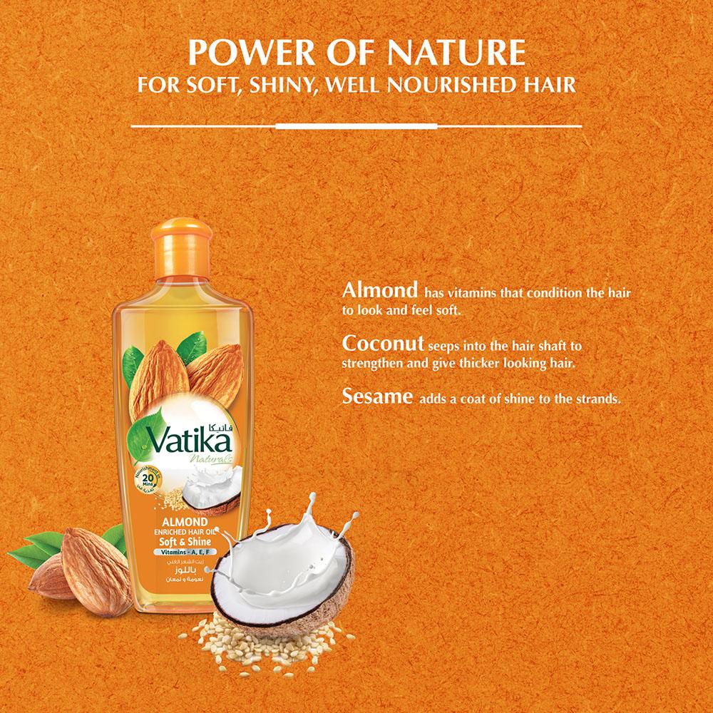 Hair Oil with Almond Extract Dabur Vatika Naturals 200ml.