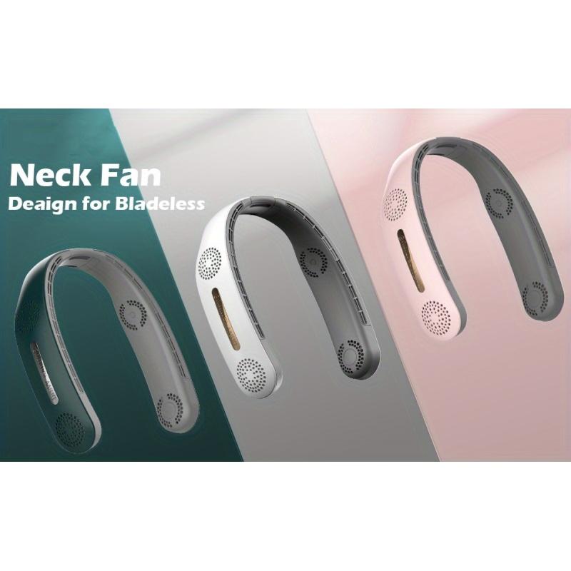 1pc Hands-Free Portable Neck Fan - Rechargeable, Bladeless, 3 Speeds, 360° Cooling, USB Wearable