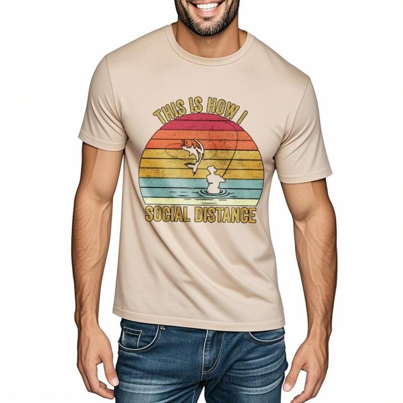 Mens Top Adult For Man Short Sleeve T Shirt Casual This Is How I Social Distance Hiphop Teenagers Tee Shirt Quick Dry Shirt
