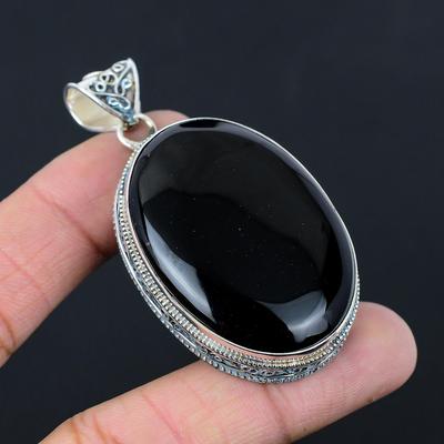 Mothers Day Deal 925 Sterling Silver Black Onyx Gemstone Elegant Pendant Jewelry