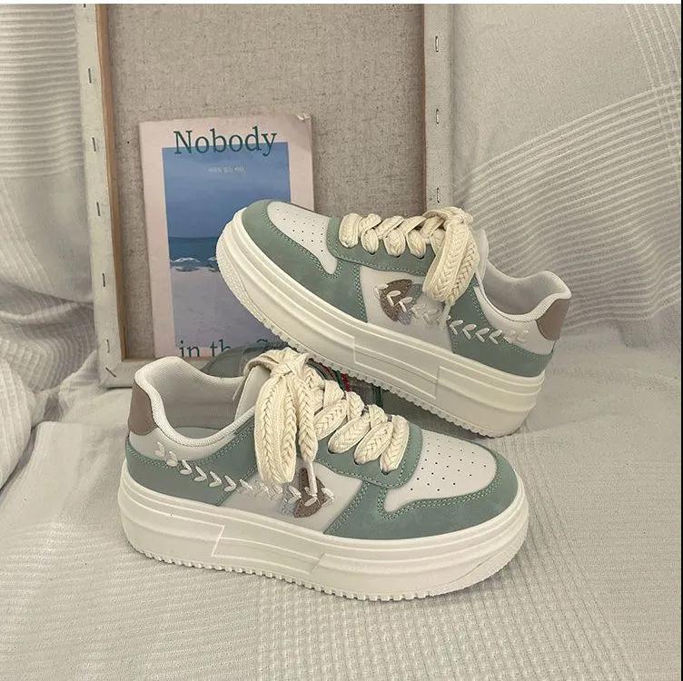Summer women's shoes new shoes spring trendy versatile niche board shoes casual platform wheat ears
