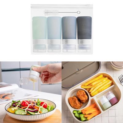 Leakproof Plastic Sauce Containers for Lunch Box and Travel Condiment Squeeze Bottles Salad Dressings Container