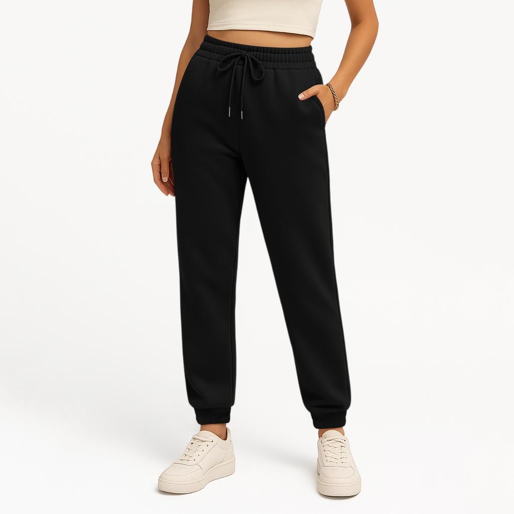 Women  Elastic Waist Cuff Pants Trousers Summer Loose Fit Hiking Jogger Pant With Pocket