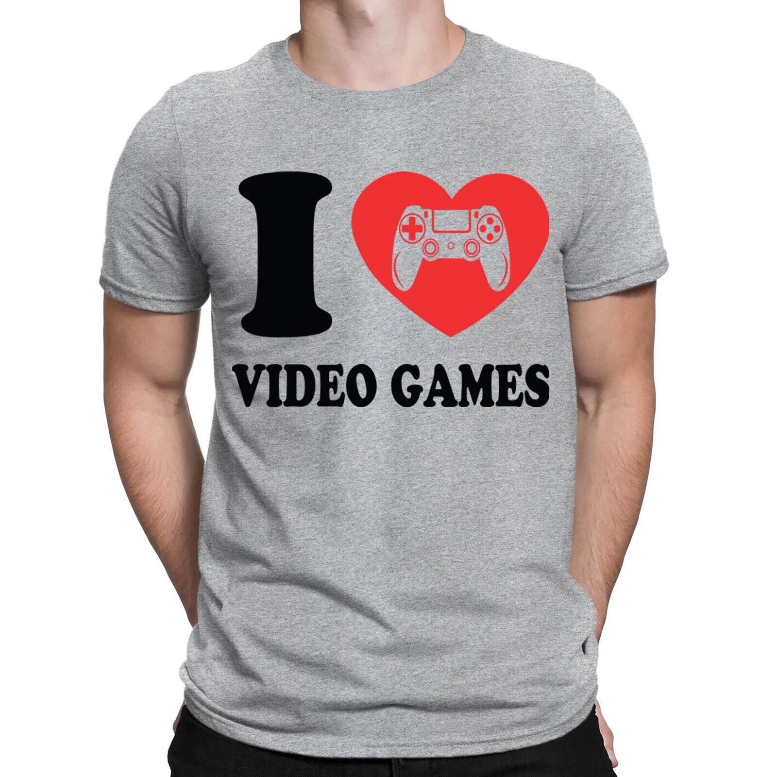 I Love Heart Video Games Funny Valentines Gift Gaming Novelty Mens T-Shirts #ILD 3XL