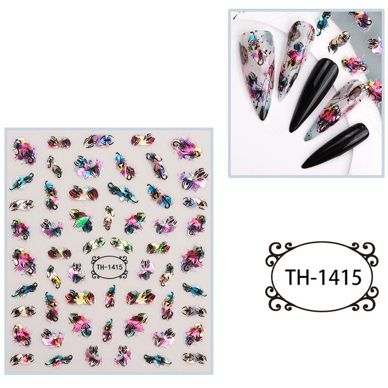 New Year Nail Art Stickers Bronzing Year of the Dragon Chinese Style Mahjong Cartoon Nail Stickers Decoration