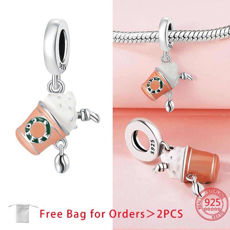 Authentic Copper Summer Coconut Cocktail Wine Coffee Charm Bead Charms Bead Charms Pendant Compatible With Women Bracelets Do It Yourself Jewellery De