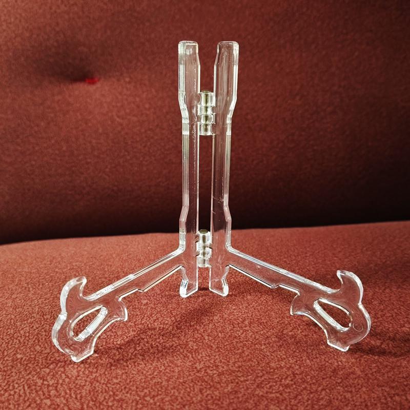 Foldable Acrylic Plate & Ornament Display Stand for Pu er Tea 11cm Height, Black Stand