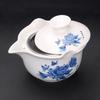 Anti-scalding teapot ceramic cover bowl large tea cup Kung Fu tea set Sancai Pu'er tea bowl hand-held teapot white porcelain