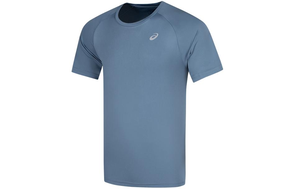 ASICS SS T Shirts Men s Gray Blue Crew Neck Moderate Straight Fit 2011C701-404 M