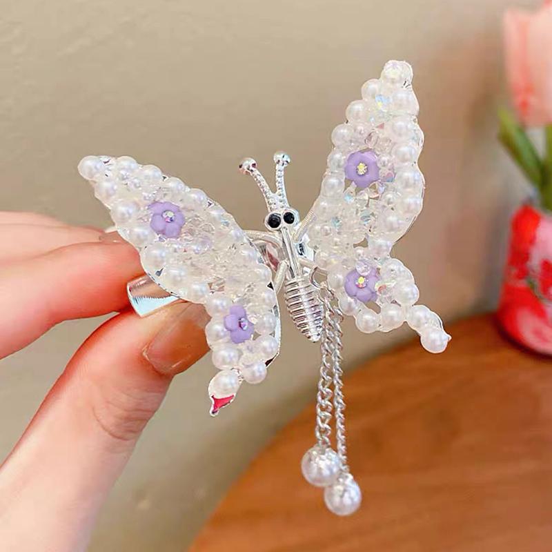 Cute Moving Butterfly Hairpin Girls Tassel Barrettes Hair Accessories Shaking Move Wing Top Clip Bangs Clip Jewelry