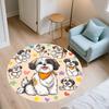 Cute Shih Tzu Pattern Round rug,Carpet Rug for Living Room Bedroom Playroom ,Non-slip Floor Mat,Holiday Gifts and Birthday Gifts.