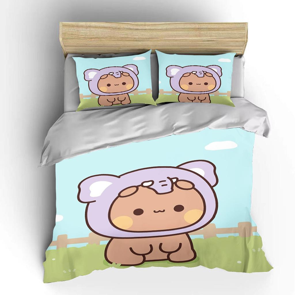 Bubu Dudu Cartoon Cute Bear KawaiiGift King Twin Double Child Bedding Set Microfiber Or Polyester Christmas  Duvet Cover Set