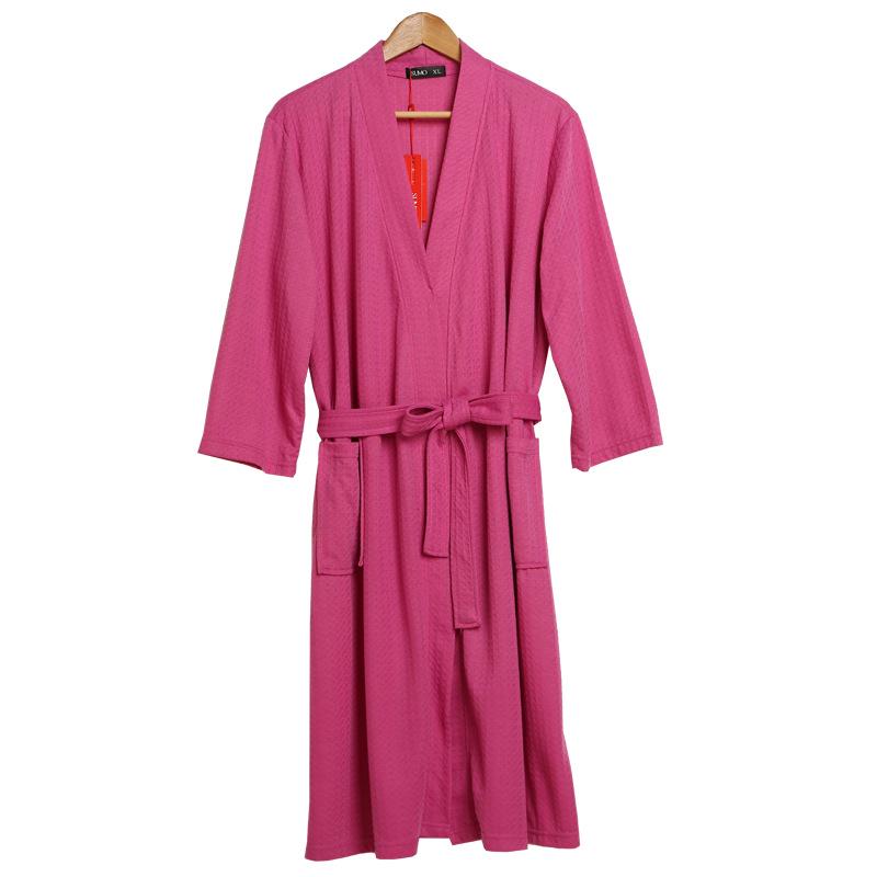 Unisex Quick-Dry Waffle Bathrobe - Lightweight, Absorbent, Ideal for Spa & Sauna