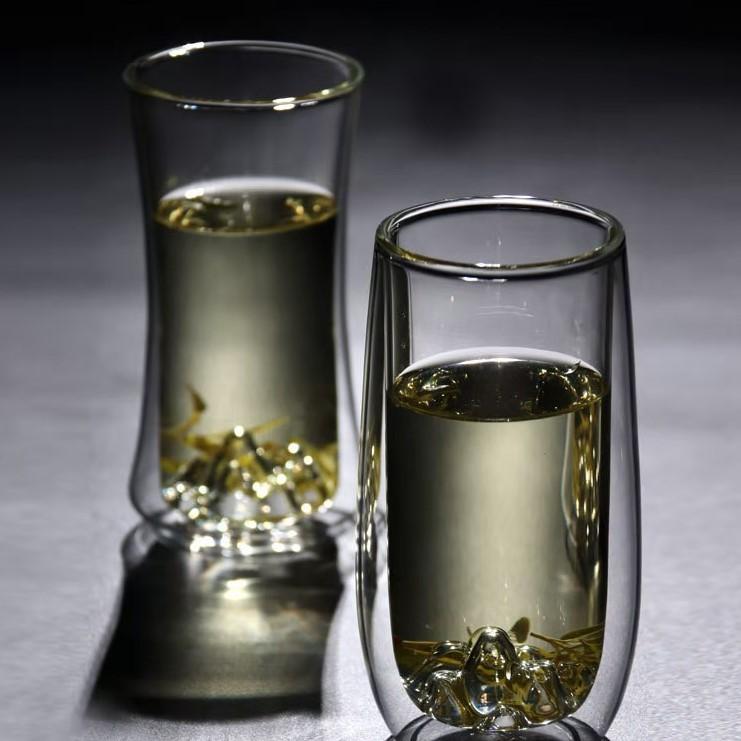 Creative Double-layer Artistic Conception Transparent Glass Cup High Temperature Resistant Tea Cup Water Cup Milk Cup