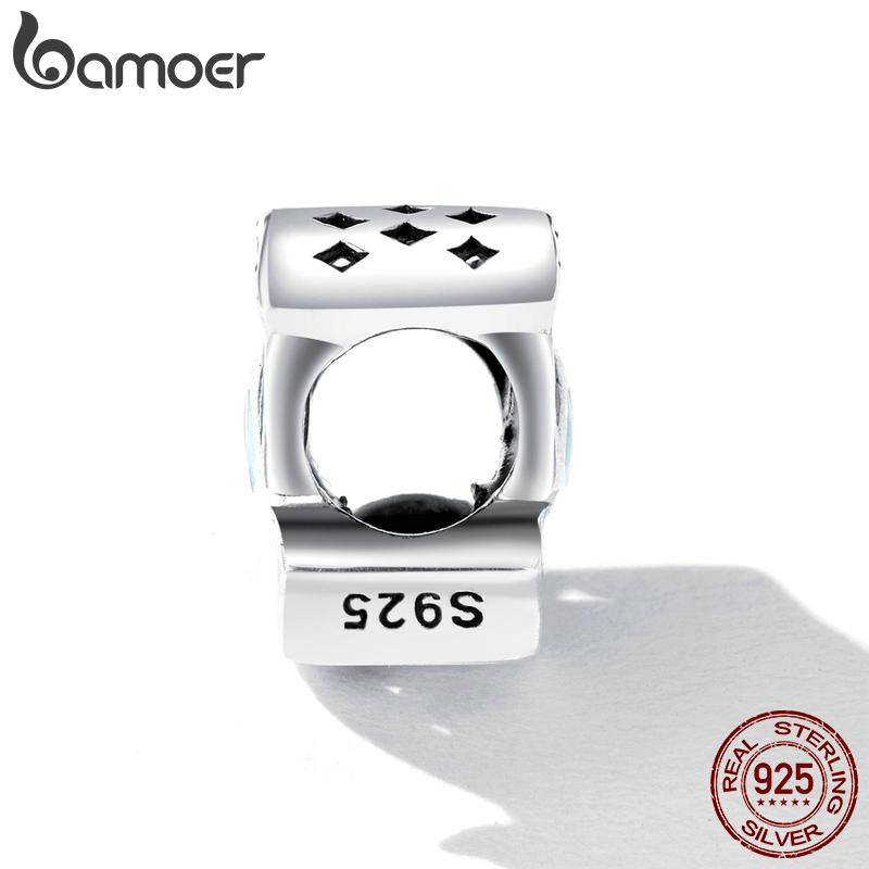 BAMOER New 925 Sterling Silver Colorful Eye of Horus Charm Beads Pendant for Women Fit Original DIY Bracelet Necklace Jewelry