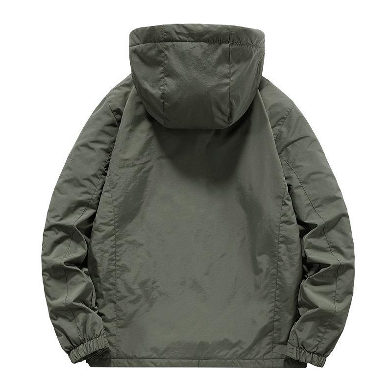 Autumn and Winter Outdoor Casual Jacket Men's Fleece Thickened Removable Hat Windproof Loose Versatile Jacket