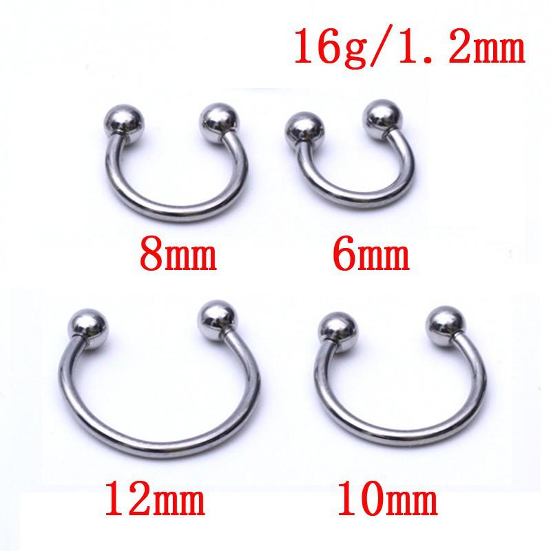 Stainless Steel Horseshoe Septum and Lip Ring Piercing Jewelry