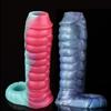 Men's Silicone Dildo Cover Extended Enlarged Hollow Penis Condom Gay Sex Toys Femdom Pegging Realistic Penis