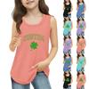Dziewczęce Koszulki Bez Rękawów na Lato z Okrągłym Dekoltem Top Tank St. dzień Patryka