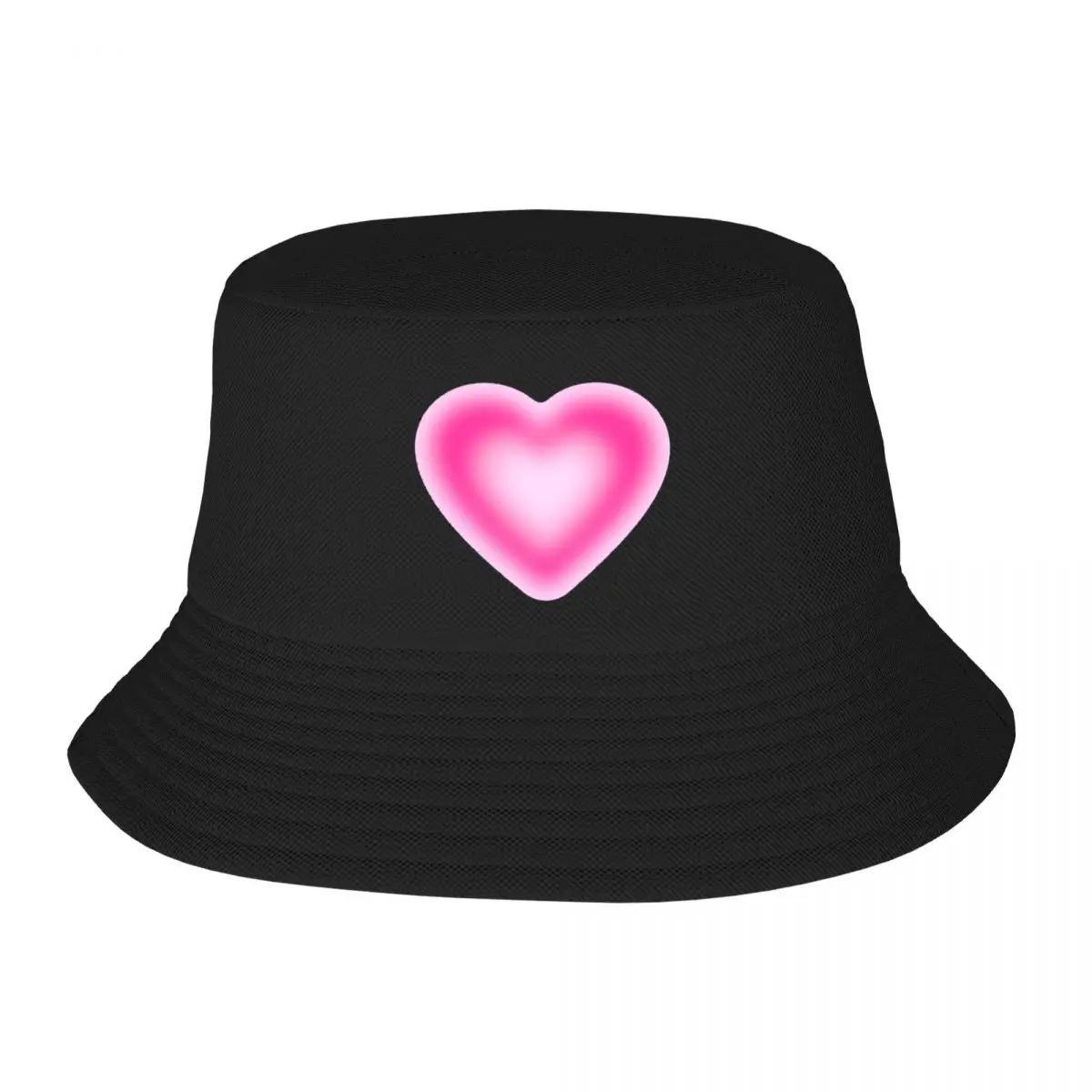 New Aura Heart Bucket Hat Rugby Big Size Hat For Women Mens