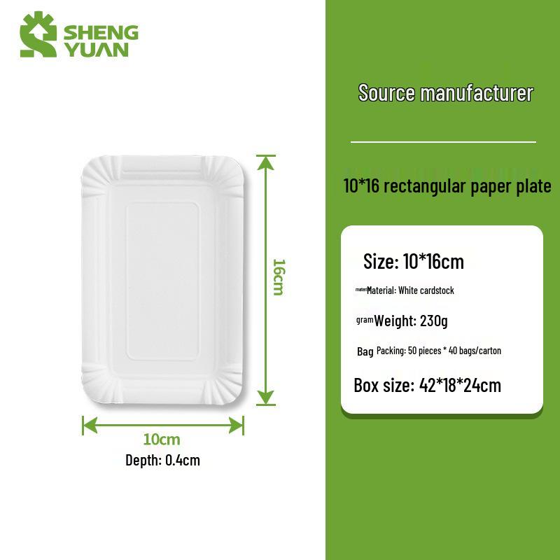 Disposable Rectangular Paper Plates for Family Gatherings, Picnics, Fruit, Dessert, and Dinner