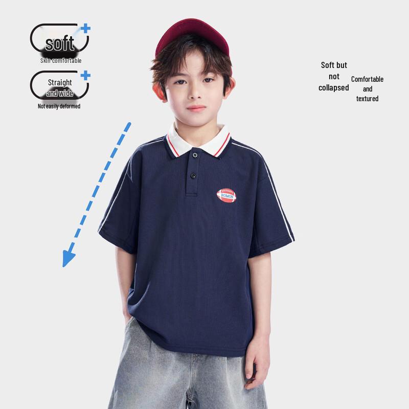 Romun Boys' Short Sleeve Casual Polo Shirt