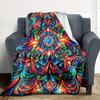 1pc Psychedelic Patterns Soft & Warm Polyester Knit Blanket, Digital Printed, All-Season Throw for Napping, Traveling, Sofa Yy250906015