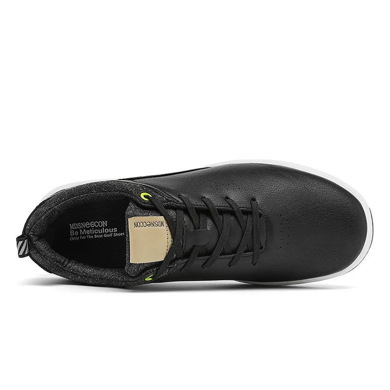 Waterproof Men’s Golf Shoes Lace-up Golf Training Sneakers Spikeless Golf Trainers Breathable Business Dress Shoes Casual Travel